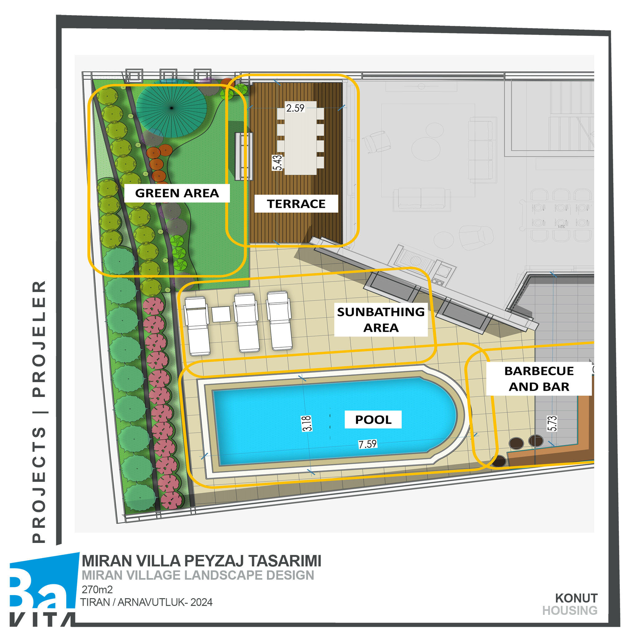 Arnavutluk Tiran Miran Villa Peyzaj Projesi 